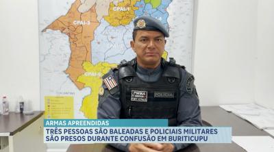 Três pessoas são baleadas e dois policiais militares são presos após confusão em festa em Buriticupu