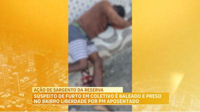 Suspeito de furto em coletivo é baleado e preso no bairro da Liberdade por PM aposentado