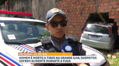 Homem é morto a tiros na Grande Ilha; suspeitos sofrem acidente durante fuga