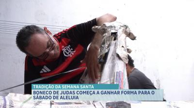 Boneco de Judas começa a ganhar forma para o Sábado de Aleluia
