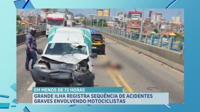 Em menos de 72 horas, Grande Ilha registra sequência de acidentes de trânsito 