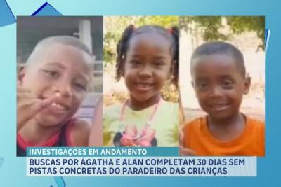 Buscas por Ágatha e Alan completam 30 dias sem pistas concretas do paradeiro das crianças