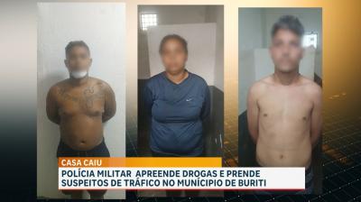 Polícia Militar desarticula pontos de venda de drogas e prende suspeitos, em Buriti