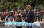 Povos originários realizam protesto na frente da Assembleia Legislativa do Maranhão, em São Luís