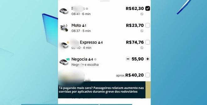 Greve dos rodoviários: usuários relatam aumento no preço de corridas por aplicativo, em São Luís