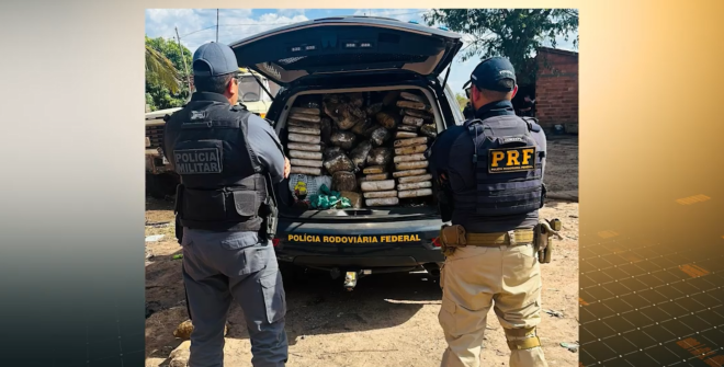 PRF e PM-MA apreendem 147 kg de maconha em caminhão guincho na BR-222, em Santa Quitéria